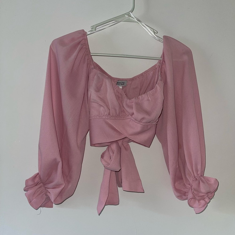 Cute pink crop top